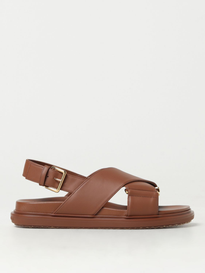 Shop Marni Flat Sandals  Woman Color Brown
