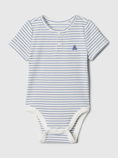 Shop Gap Baby First Favorites Henley Bodysuit In Navy Stripe