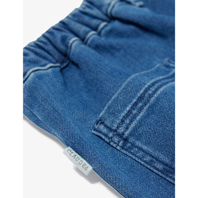 Shop Claude & Co. Mid-rise Wide-leg Stretch-organic Denim Jeans 6 Months-5 Years In Blue