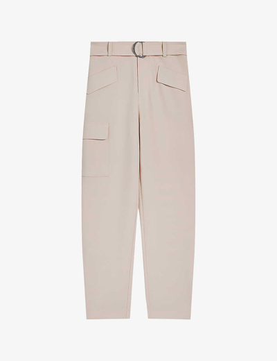 Shop Ted Baker Gracieh High-rise Stretch-woven Trousers In Pale Pink