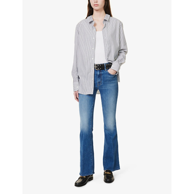 Shop Mother Womens Its A Small World The Weekender Slim-leg Mid-rise Stretch-denim Jeans In Blue