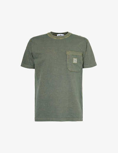 Shop Stone Island Men's Musk Crewneck Brand-patch Cotton-jersey T-shirt