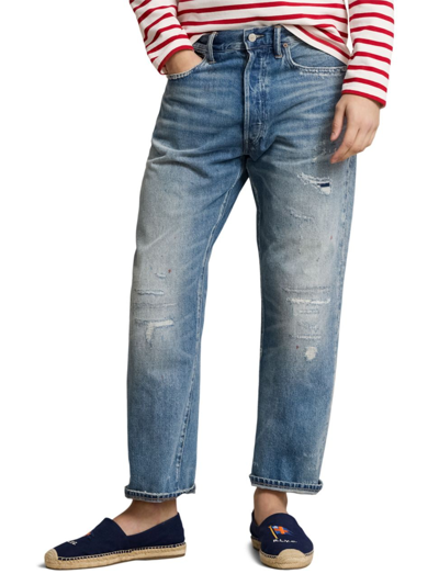 Shop Polo Ralph Lauren Men's Distressed Slim-fit Jeans In Surfview