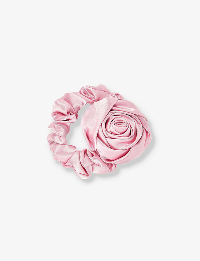 Shop Emi Jay Rosette Satin Hair Tie In Candy Pink