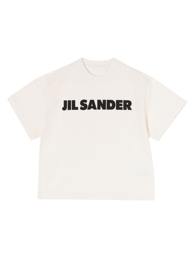 Shop Jil Sander Women's Boxy Logo T-shirt In Porcelain