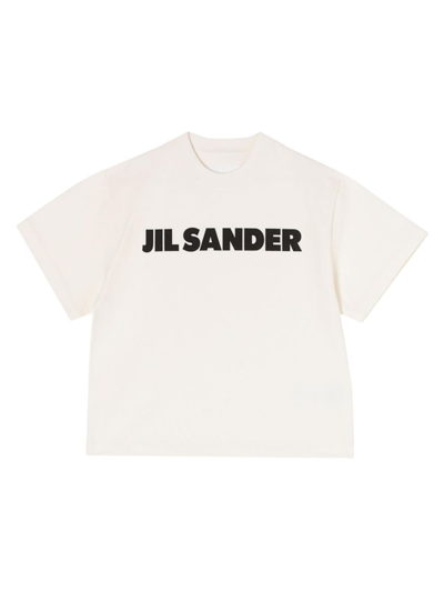 Jil Sander Crewneck Short Sleeves Classic Print T-shirt Clothing In White