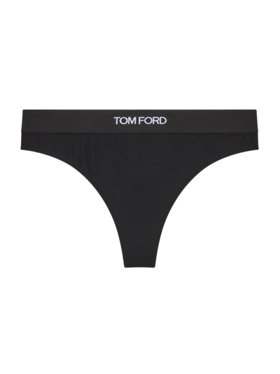 Shop Tom Ford Women's Signature Logo Thong In Black