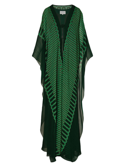 Shop Johanna Ortiz Women's Tejiendo El Tropico Tunic Dress In Military Green Jade