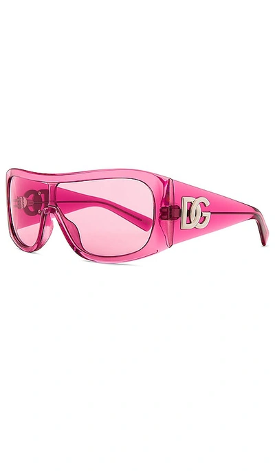 Shop Dolce & Gabbana Mask Sunglasses In Pink