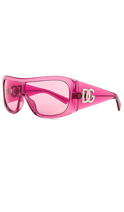 Dolce & Gabbana Mask Sunglasses In Pink