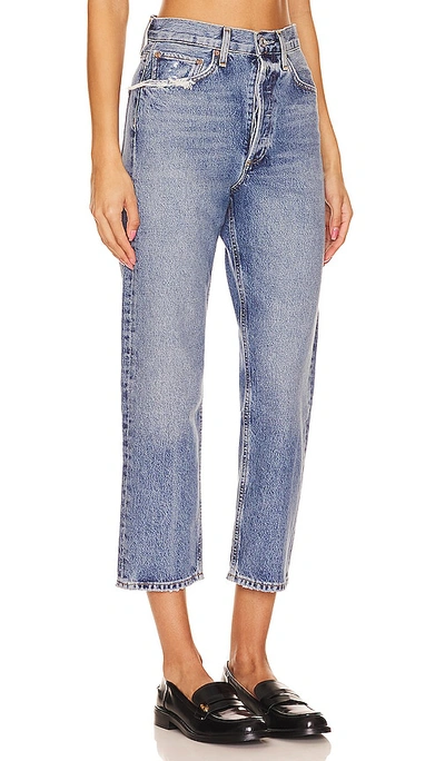 Agolde 90's Crop Jeans In Hooked In Blue