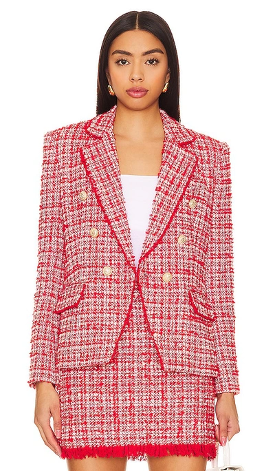 Shop Generation Love Eliza Tweed Blazer In Red