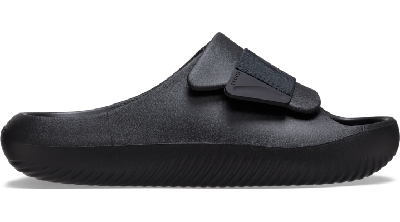 Crocs Black Mellow Luxe Recovery Slides In Black