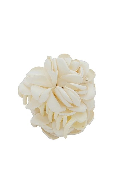 Shop Lele Sadoughi Peony Flower Claw Clip In Ivory