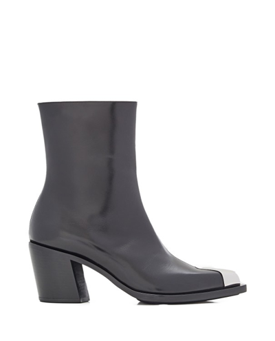 Shop Alexander Mcqueen 70mm Punk Leather Boots In Black