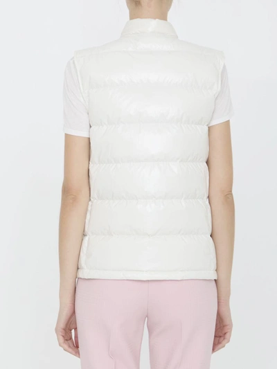 Shop Moncler Alcibia Short Down Vest In White