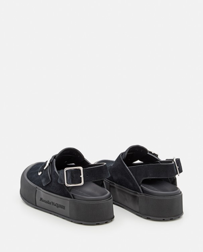 Shop Alexander Mcqueen Black Leather Sandals