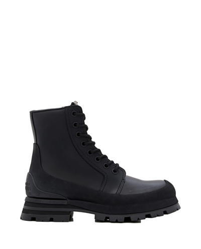 Shop Alexander Mcqueen Leather Boots In Black