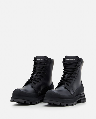 Shop Alexander Mcqueen Leather Boots In Black