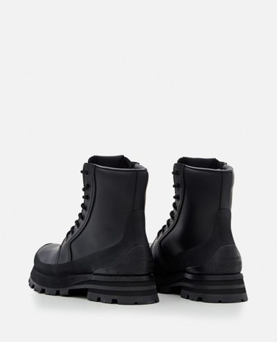 Shop Alexander Mcqueen Leather Boots In Black