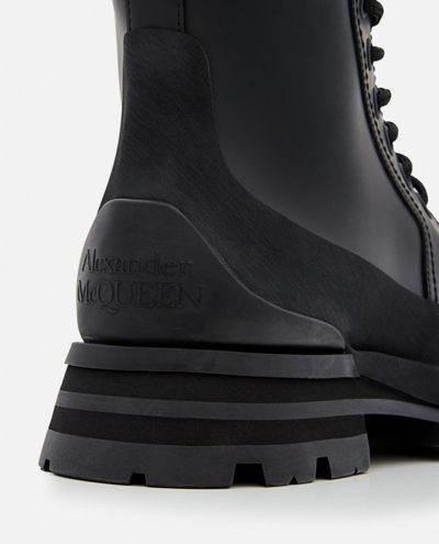 Shop Alexander Mcqueen Leather Boots In Black