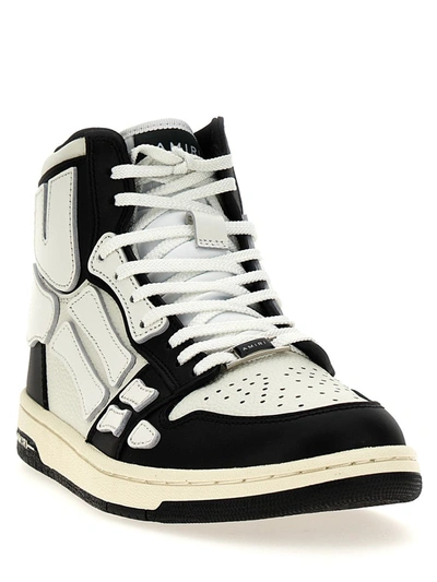 Shop Amiri 'skel Top Hi' Sneakers In White/black