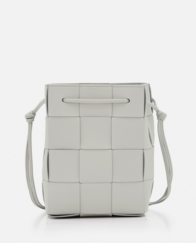Shop Bottega Veneta Small Shoulder Bucket Bag In Grey