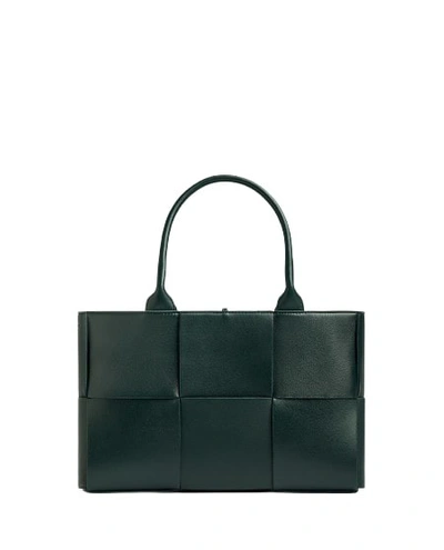 Shop Bottega Veneta Small Arc Leather Tote Bag In Green