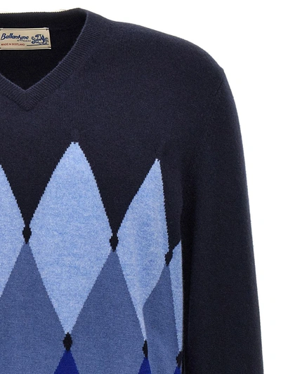 Shop Ballantyne 'argyle' Sweater In Blue