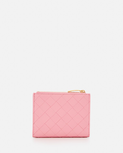 Shop Bottega Veneta Leather Cardholder In Pink