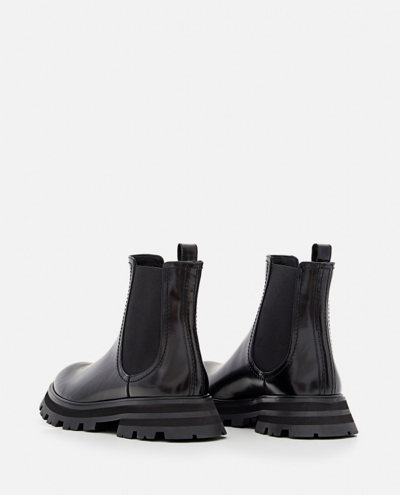 Shop Alexander Mcqueen 45mm Patent Chelsea Boots In Black