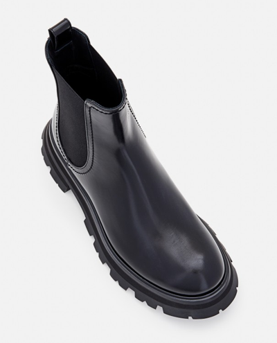 Shop Alexander Mcqueen 45mm Patent Chelsea Boots In Black
