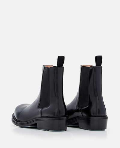 Shop Bottega Veneta Polished Leather Ankle Boot In Black