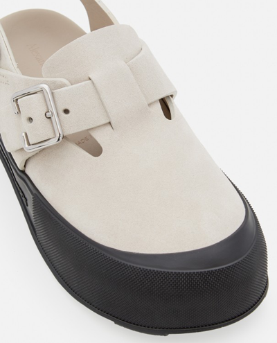 Shop Alexander Mcqueen Leather Sandals In Neutrals