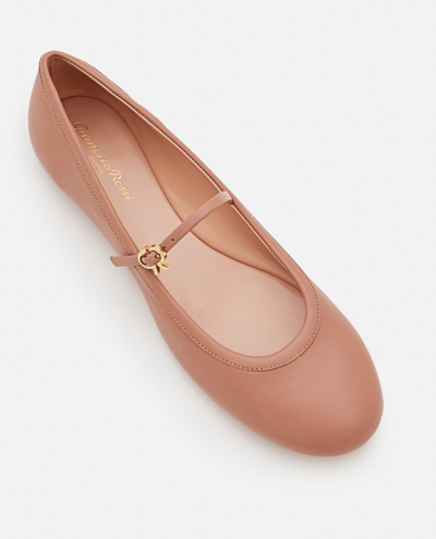 Shop Gianvito Rossi Leather Ballet Flats In Brown