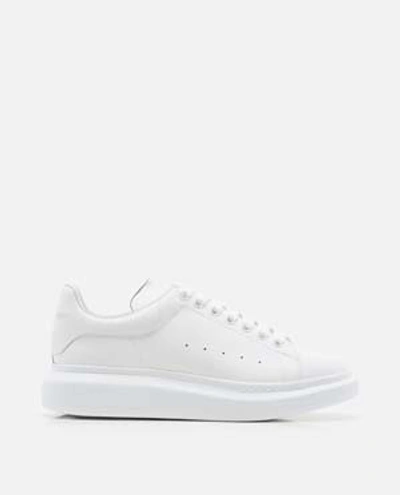 Shop Alexander Mcqueen Oversized Larry Sneakers In Leather In White