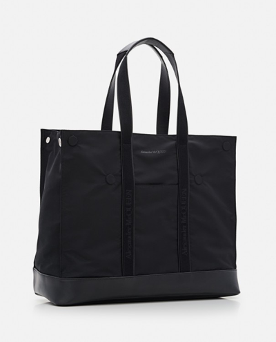 Shop Alexander Mcqueen Manta Shopping Bag In Black