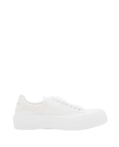 Shop Alexander Mcqueen 45mm Plimsoll Canvas Sneakers In White
