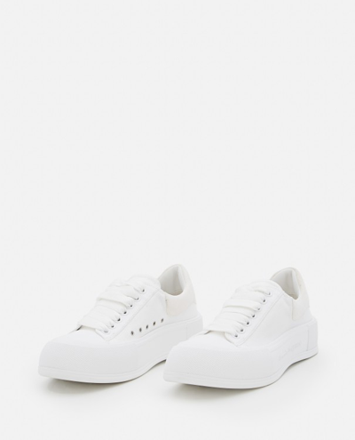 Shop Alexander Mcqueen 45mm Plimsoll Canvas Sneakers In White