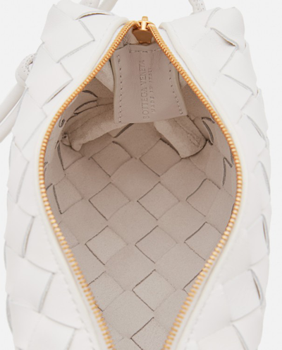 Shop Bottega Veneta Mini Loop Leather Shoulder Bag In White