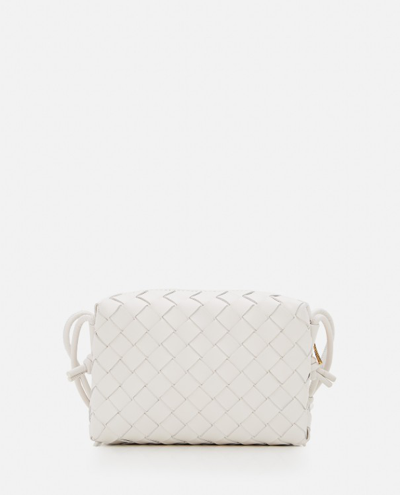 Shop Bottega Veneta Mini Loop Leather Shoulder Bag In White