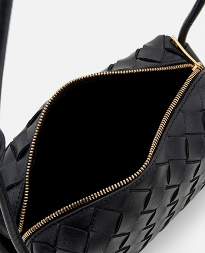 Shop Bottega Veneta Mini Loop Leather Shoulder Bag In Black