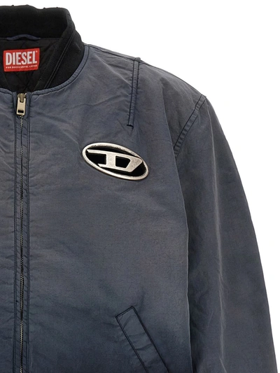 Shop Diesel 'j-kepes' Bomber Jacket In Gray
