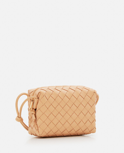 Shop Bottega Veneta Mini Loop Leather Shoulder Bag In Brown