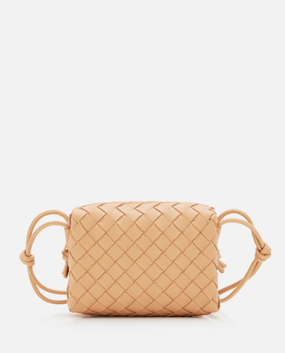 Shop Bottega Veneta Mini Loop Leather Shoulder Bag In Brown