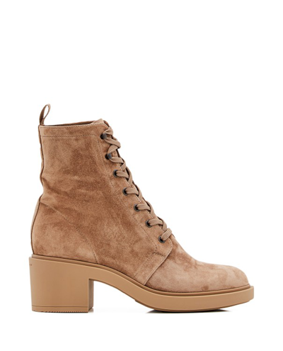 Shop Gianvito Rossi Foster Leather Boots With Laces In Brown