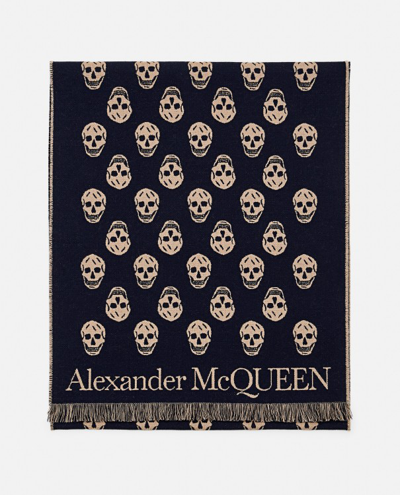 Shop Alexander Mcqueen Multi-skull Scarf In Black