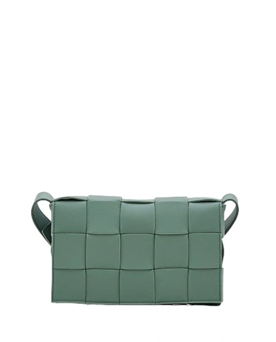 Shop Bottega Veneta Shoulder Bag In Cassette Leather In Green