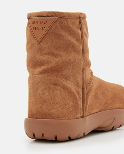 Shop Bottega Veneta Leather Ankle Boots In Brown
