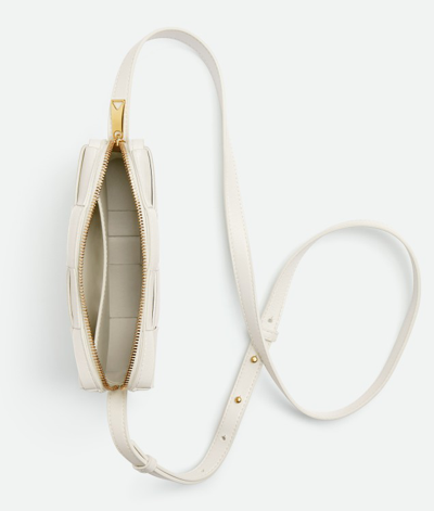 Shop Bottega Veneta Leather Shoulder Phone Pouch In White